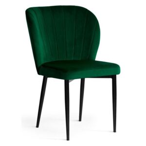 Krzesło SHELLY velvet/zielony/czarny/BL78 - Zielony