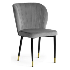 Krzesło SHELLY velvet/szary/czarny gold/BL14 - Szary
