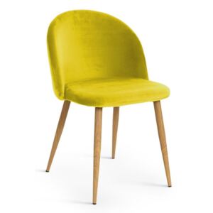 Krzesło SONG aksamit żółty - Żółty