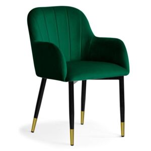 Krzesło TULIP zielony/ noga czarna gold/ BL78 - Zielony