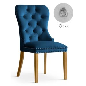 Krzesło MADAME niebieski/ noga dąb /BL86 - Niebieski