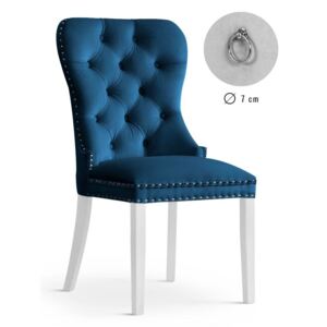 Krzesło MADAME niebieski/noga biała B/L86 - Niebieski
