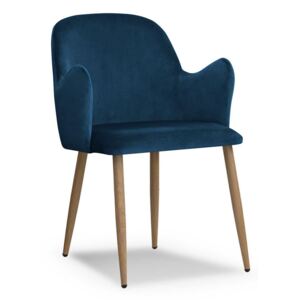 Krzesło CAMEL niebieski/ noga dąb/ BL86 - Niebieski