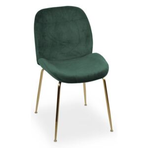 Krzesło JOY velvet zielony/ noga złota - Zielony