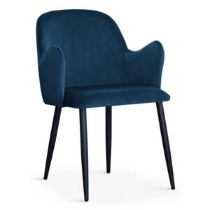 Krzesło CAMEL niebieski/ noga czarna/ BL86 - Niebieski