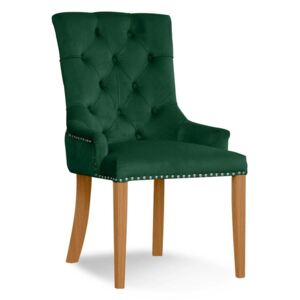 Krzesło AUGUST zielony/ noga dąb/ BL78 - Zielony