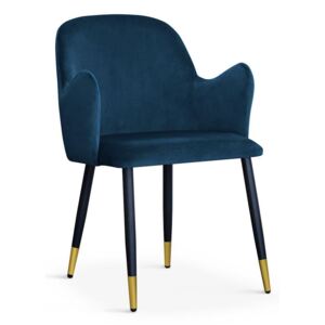 Krzesło CAMEL niebieski/ noga czarno-złota/ BL86 - Niebieski