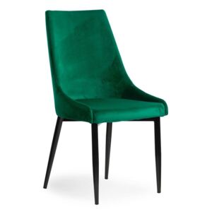 Krzesło LUIS VELVET zielony/ noga czarna - Zielony