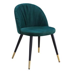 Krzesło MONZA zielony aksamit/ noga czarno-złota - Zielony