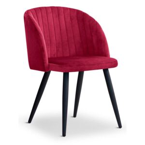 Krzesło ADELE ciemnoczerwony/ noga czarna - Czerwony