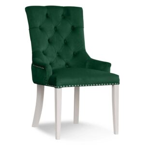Krzesło AUGUST zielony/ noga biała/ BL78 - Zielony