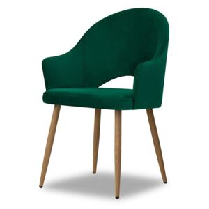 Krzesło GODA zielony/ noga dąb/ BL78 - Zielony