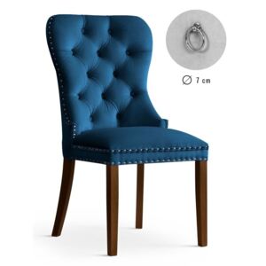 Krzesło MADAME niebieski/ noga orzech /BL86 - Niebieski