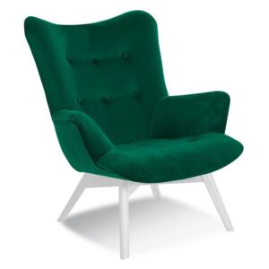 Fotel ANGEL zielony/ noga biała/ KR19 - Zielony