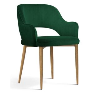Krzesło MERCY zielony/ noga dąb/ BL78 - Zielony