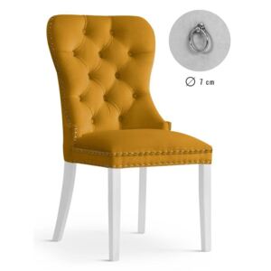 Krzesło MADAME miodowy/ noga biała /BL68 - Miodowy