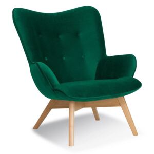 Fotel CHERUB zielony/ noga dąb/ KR19 - Zielony