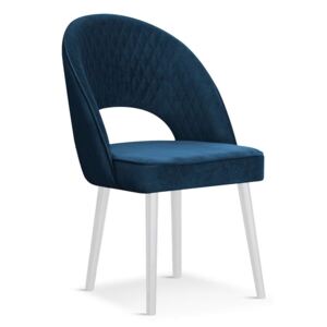 Krzesło PONTE niebieski/ noga biała/ BL86 - Niebieski