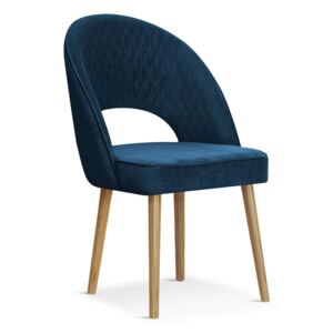 Krzesło PONTE niebieski/ noga dąb/ BL86 - Niebieski