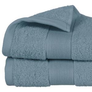Mały ręcznik łazienkowy stworzony z bawełny w kolorze niebieskim