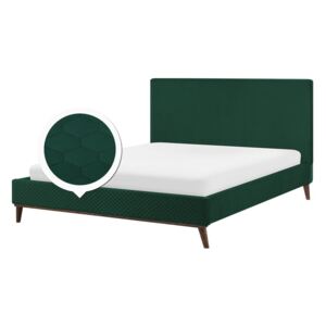 Łóżko welurowe 180 x 200 cm zielone BAYONNE
