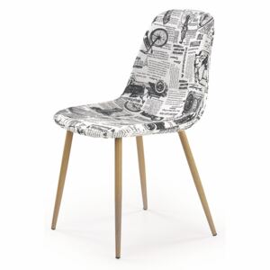 Krzesło K220 tapicerka wielobarwny, nogi - dąb miodowy
