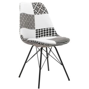 Krzesło z poduszką - ART132C - patchwork / metalowe nogi