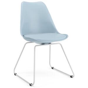 Krzesło Gina Liam jasnoniebieskie nogi białe
