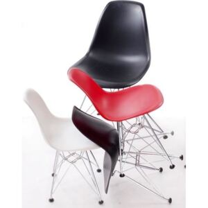 Krzesło JuniorP016 DZIECIĘCE czarne, chrom. nogi - Czarne, nogi chrom