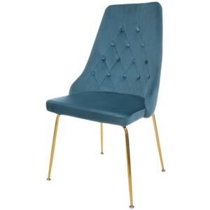 Ben krzesło tapicerowane niebieskie - welur