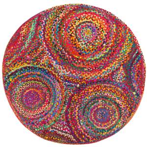 Okrągły dywan bawełniany 140 cm w stylu boho wielokolorowy Yenice Beliani