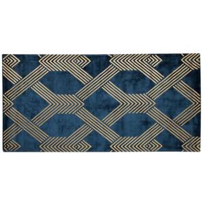 Ręcznie pleciony dywan geometryczny wzór 80 x 150 cm niebieski wiskoza Vekse Beliani