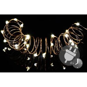 Łańcuch oświetleniowy świąteczny MINI 50 LED z timerem - ciepły biały kolor