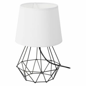Lampka nocna stołowa diament z abażurem DEKORACJADOMU.PL, biało-czarna