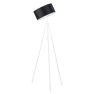 Lampa podłogowa LYSNE Malmo, 60 W, E27, czarno-biała, 145x50 cm