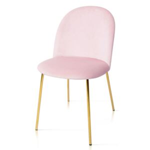 Krzesło w różowym aksamicie Missio złote nóżki