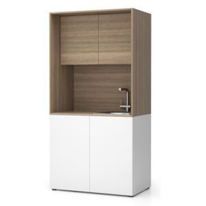 PLAN Kuchnia NIKA ze zlewem i kranem 1000 x 600 x 2000 mm, dąb naturalny, prawe