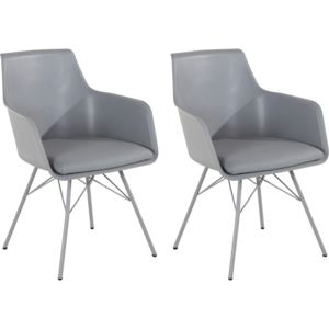 Eleganckie, wyrafinowane szare krzesła - 4 sztuki