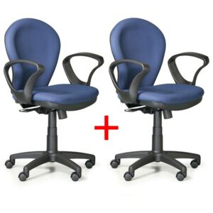 Krzesło biurowe LEA 1+1 GRATIS, niebieski