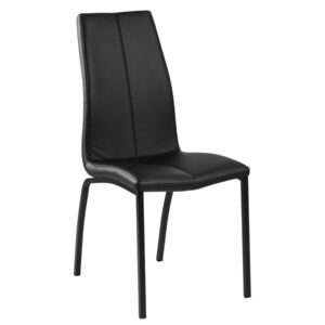Krzesło z ekoskóry na czarnych nogach Asama