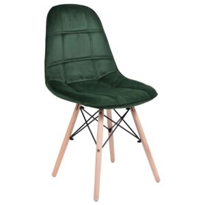 Krzesło tapicerowane DSW VELVET Lyon ciemno - zielony