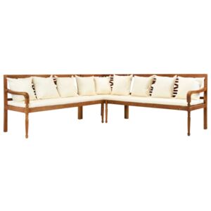 3-cz. sofa ogrodowa z poduszkami, lite drewno akacjowe