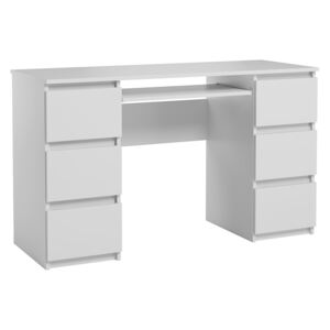 Matowe biurko Aglo 2X - białe