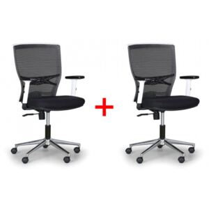 Krzesło biurowe Haag 1+1 GRATIS, czarne