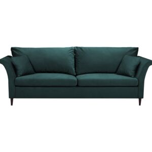 Zielononiebieska rozkładana sofa 3-osobowa ze schowkiem Mazzini Sofas Pivoine