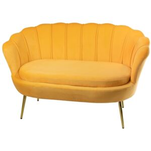 Muszelka sofa żółta- welur
