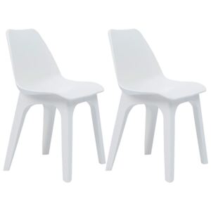 Krzesła ogrodowe z plastiku, 2 szt., białe