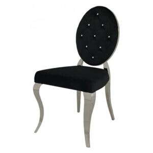 Krzesło glamour Leonardo Black - nowoczesne krzesła pikowane kryształkami