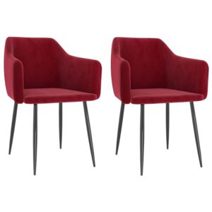 Krzesła stołowe, 2 szt., winna czerwień, aksamitne