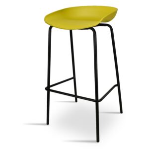 Nowoczesny hoker, krzesło barowe KB 1003 - kolor żółty